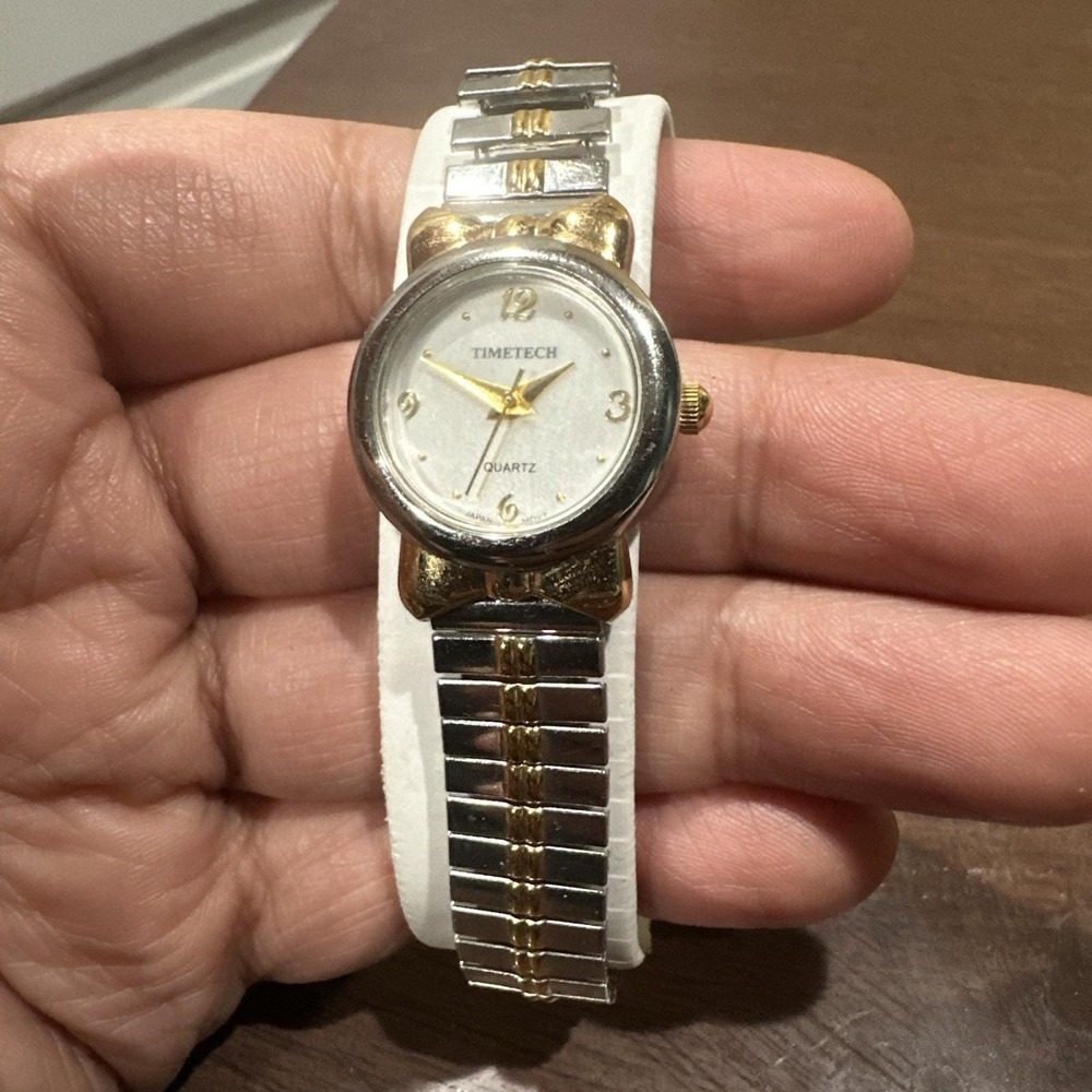 New Timetech Women's Two-tone Expansion Watch Stretchable Band New‎ Battery